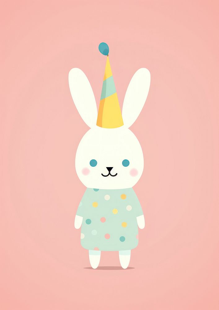 Bunny in birthday party costume representation celebration creativity.