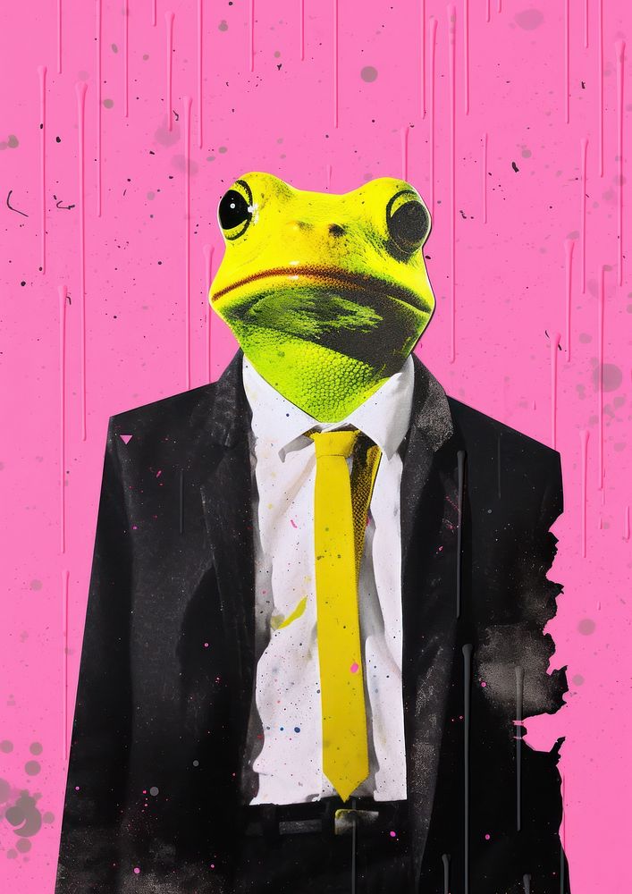 Frog in business outfit amphibian animal adult.