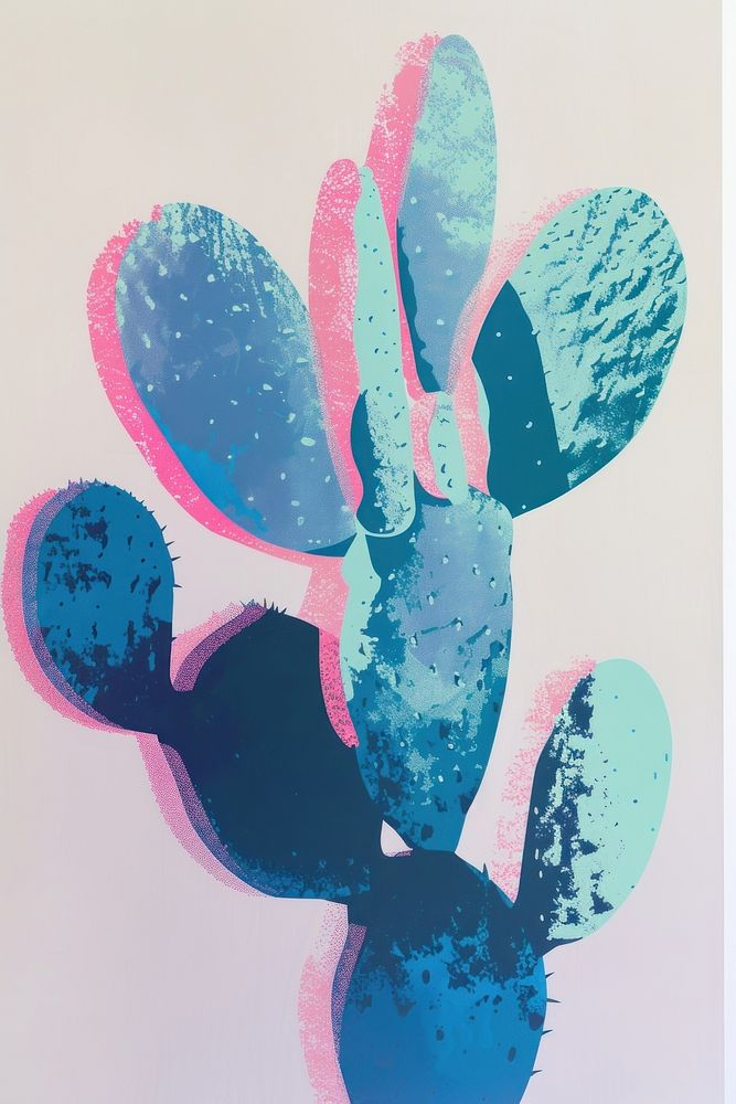 Cactus art painting nature.