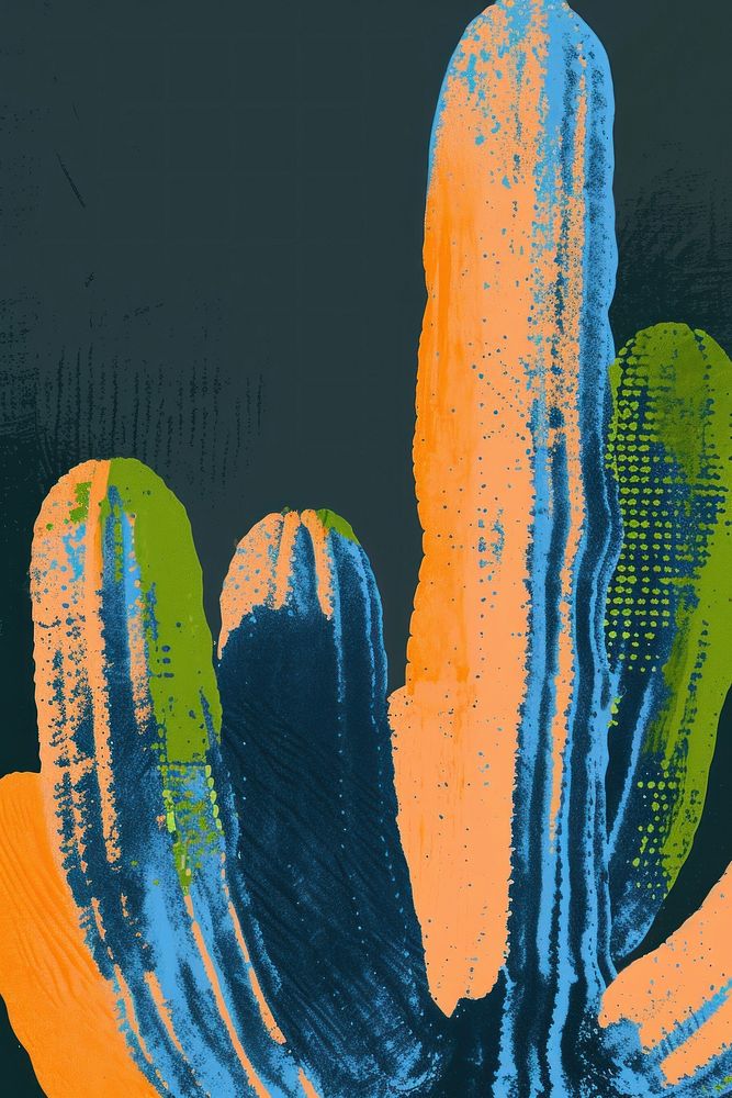 Cactus art backgrounds painting.