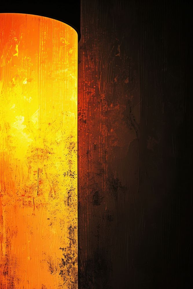 Silkscreen of a lamp backgrounds textured yellow.