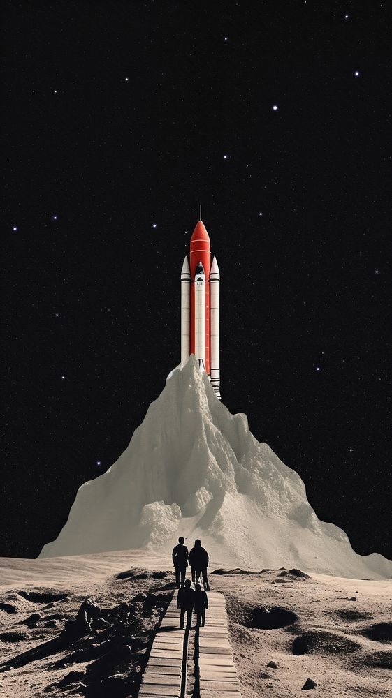  Space architecture rocket tower. AI generated Image by rawpixel.