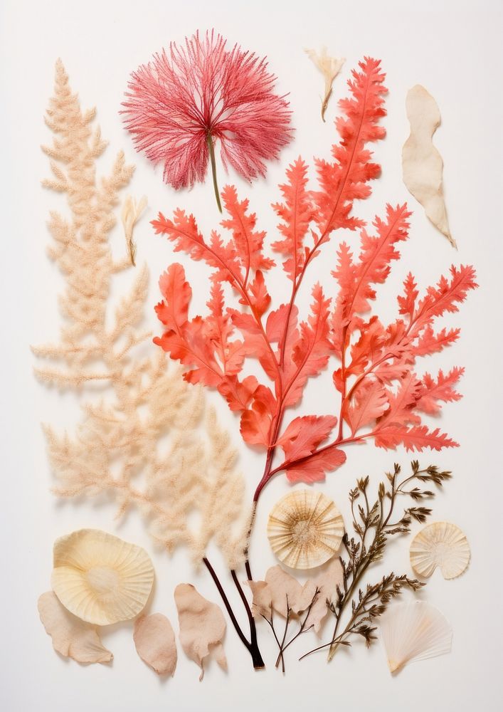 Real Pressed a coral reef flower pattern plant.