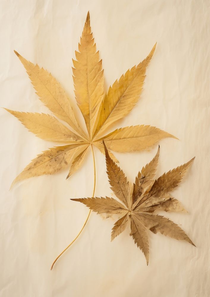 Real Pressed a cannabis leafs plant paper herb.