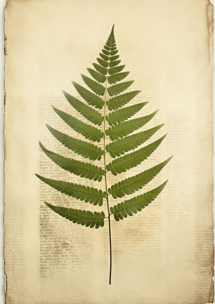 Real Pressed a green fern leaf plant pattern nature.