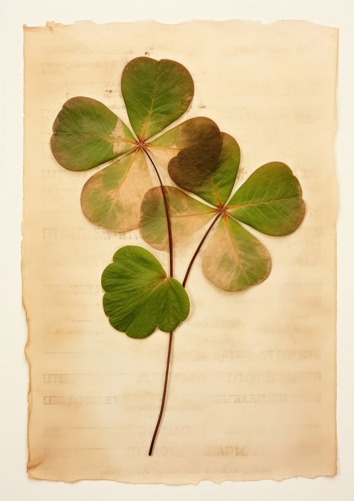 Real Pressed a Shamrock leafs plant paper clover.