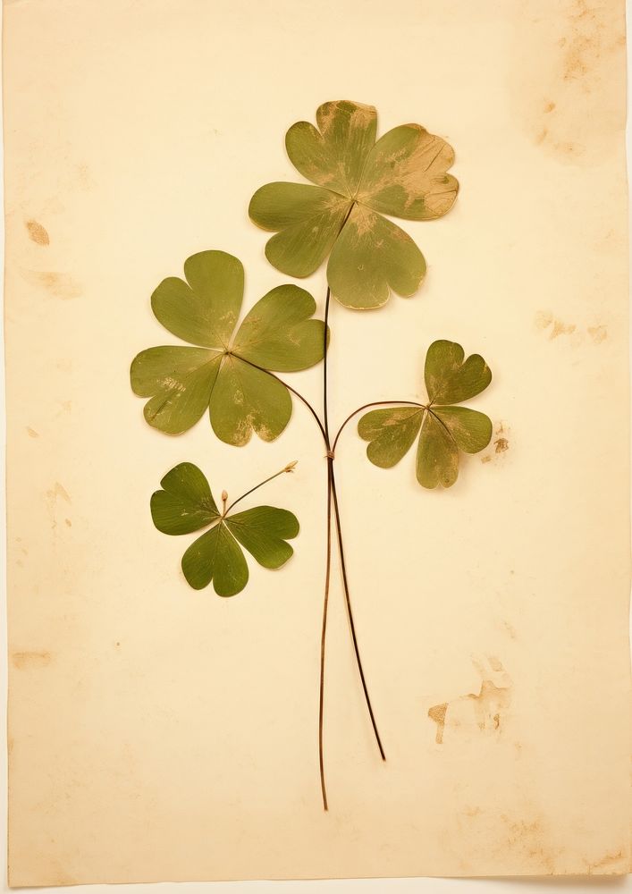 Real Pressed a Shamrock leafs plant calligraphy creativity.