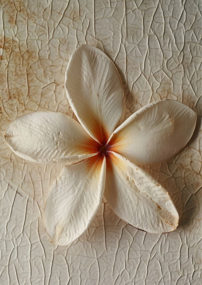 Real Pressed a plumerias flower textured petal.