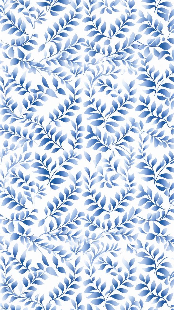Tile pattern of tea leaf backgrounds white blue.