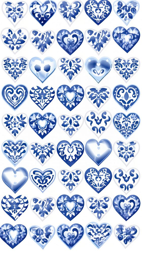 Tile pattern of heart backgrounds porcelain white.