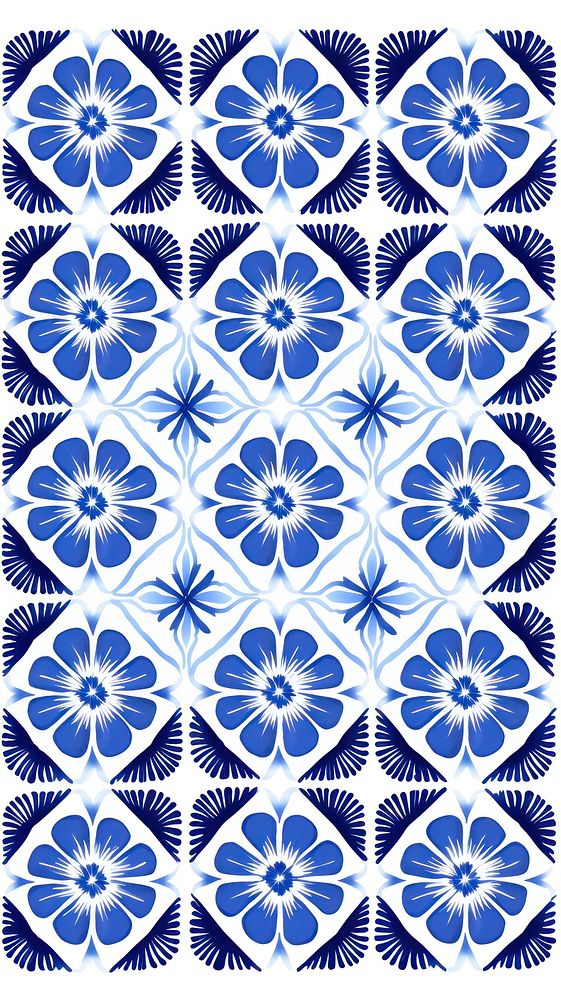 Tile pattern of leaf art backgrounds blue.