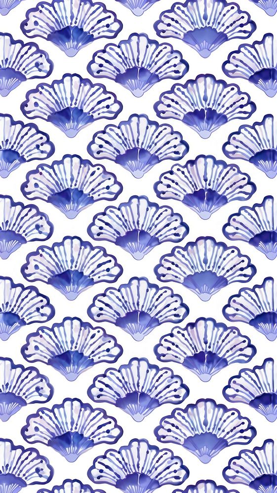 Tile pattern of shell backgrounds porcelain blue.