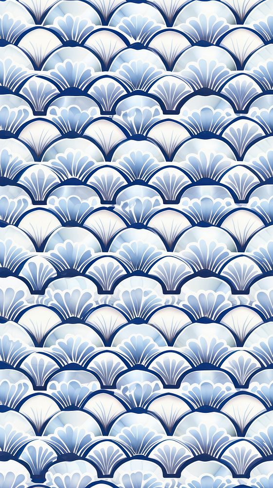 Tile pattern of shell backgrounds blue architecture.