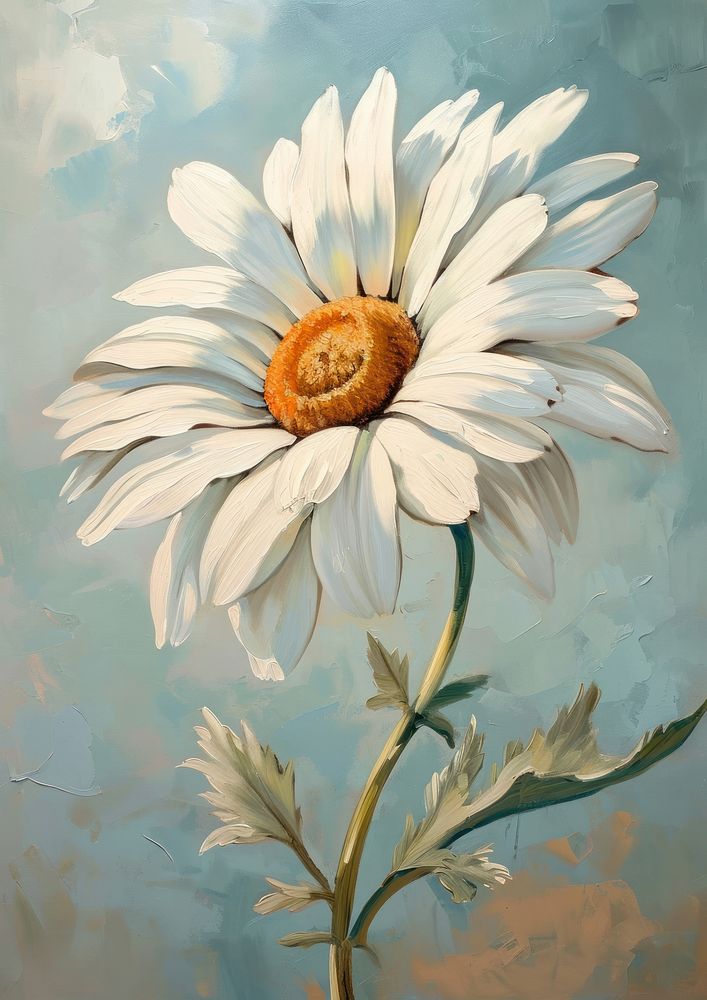 Painting daisy flower plant.