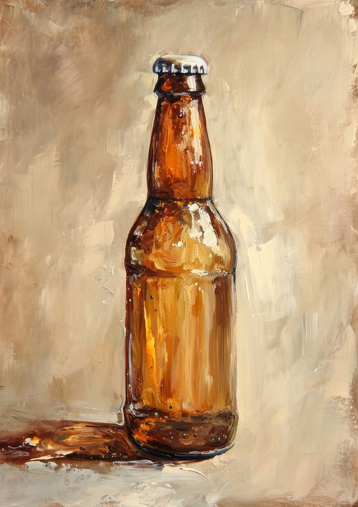 Bottle beer painting glass.
