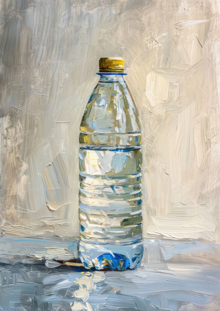Bottle painting water bottle refreshment.