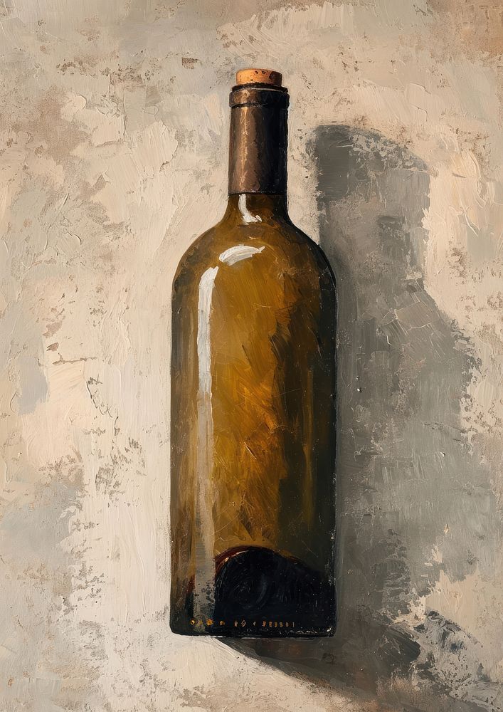 Bottle wine painting drink.