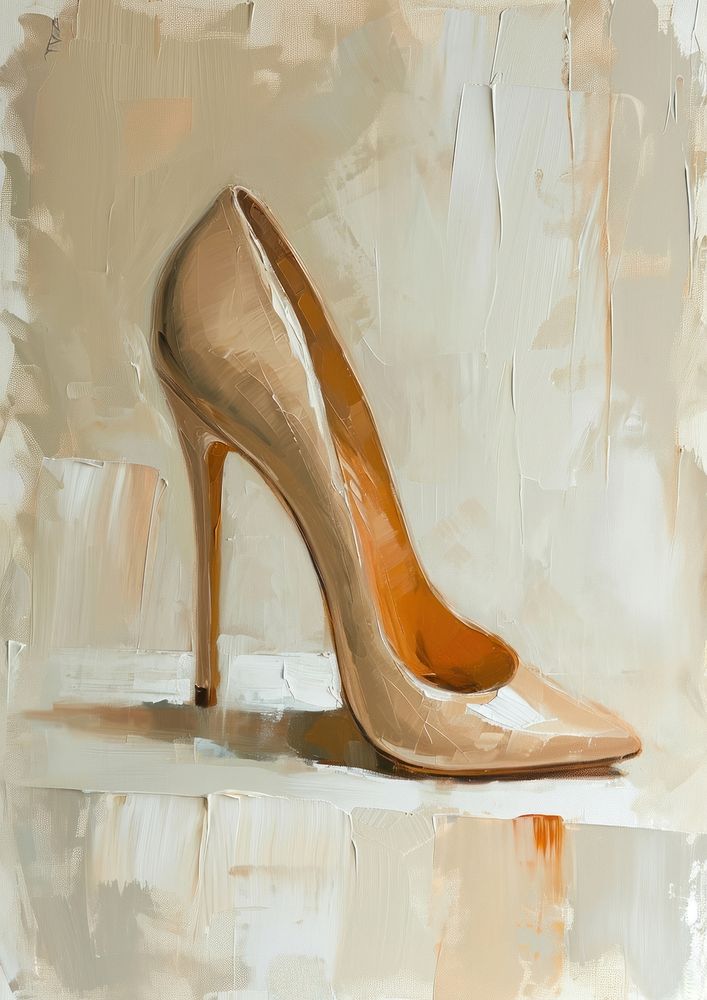 Footwear painting shoe heel.