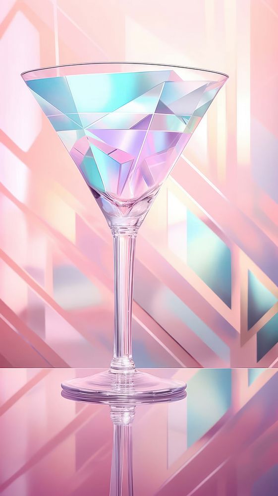 Cocktail holography martini glass drink.