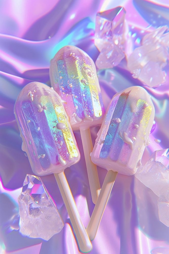 Icecream holography confectionery purple food.