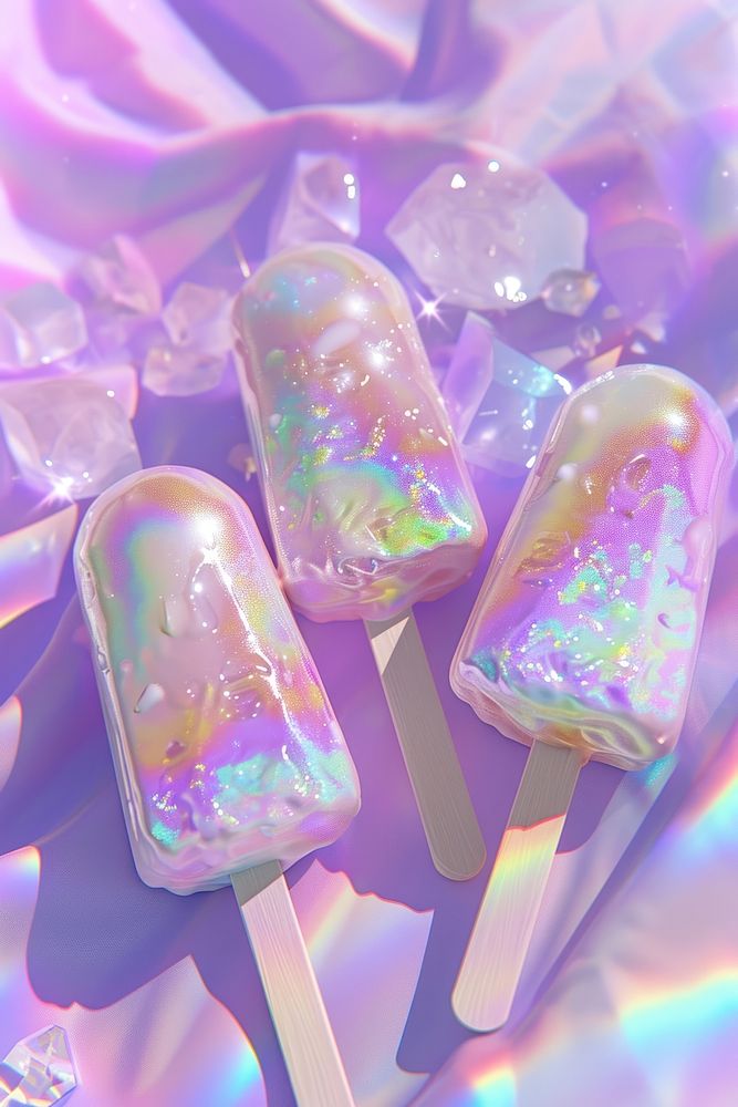 Icecream holography confectionery lollipop dessert.