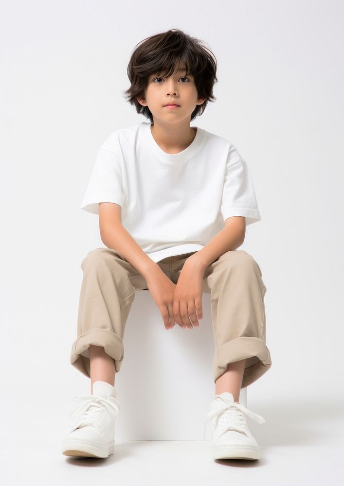 A Japanese kid footwear sitting fashion.