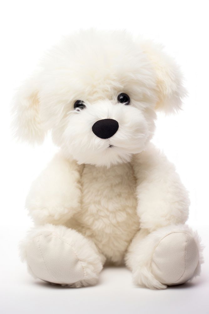Dog plush white toy.