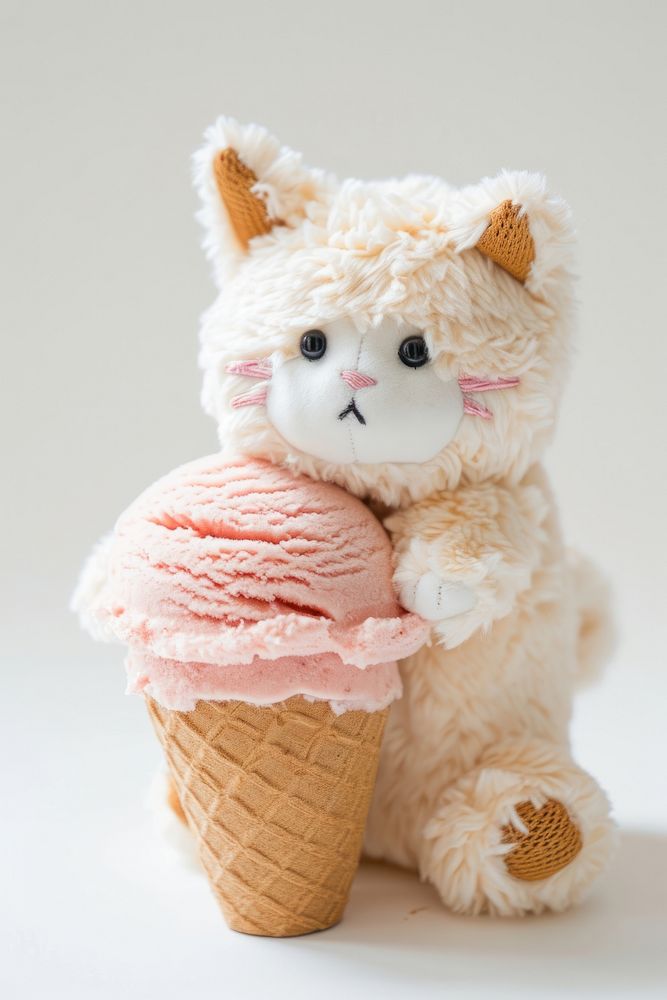 Stuffed animal icecream dessert food cute.