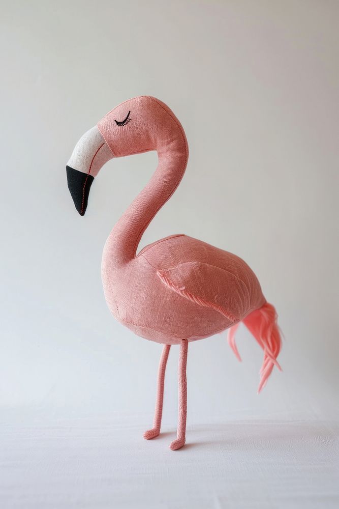 Stuffed doll flamingo animal bird representation.