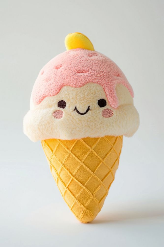 Stuffed doll icecream dessert food cute.