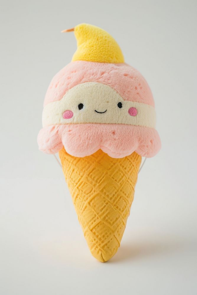 Stuffed doll icecream dessert food cute.