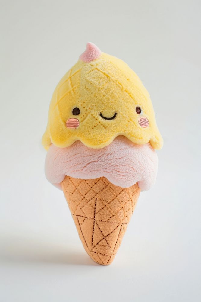 Stuffed doll icecream dessert food representation.
