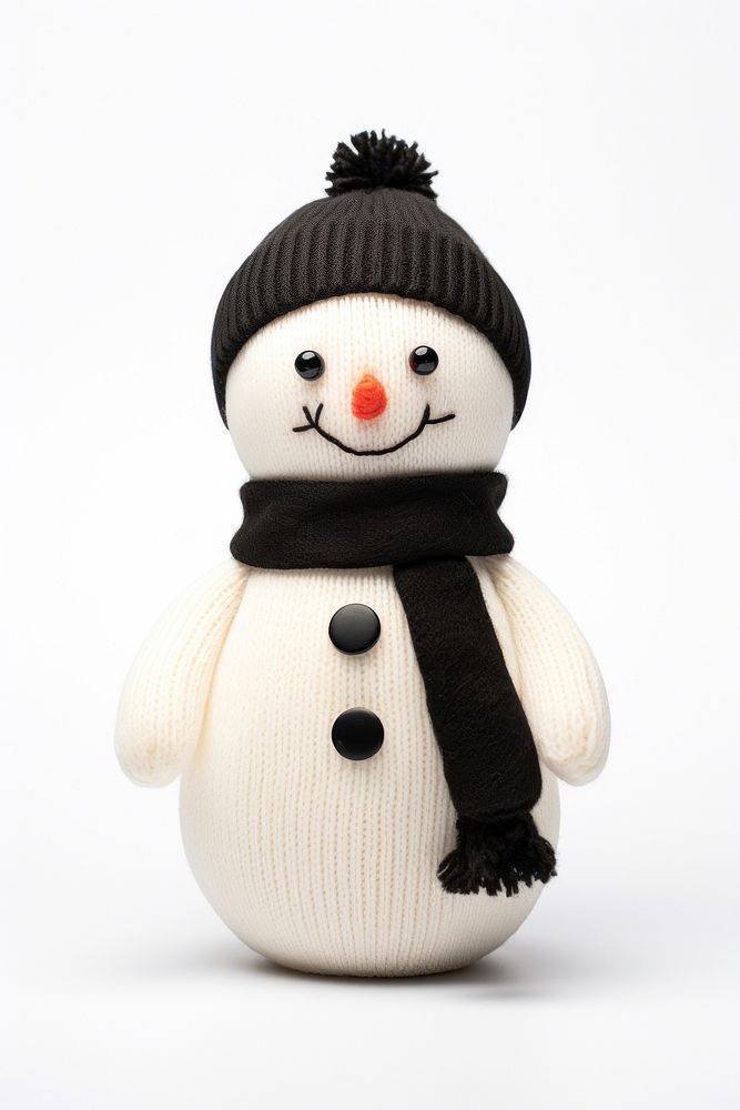 Stuffed doll snowman winter white toy.