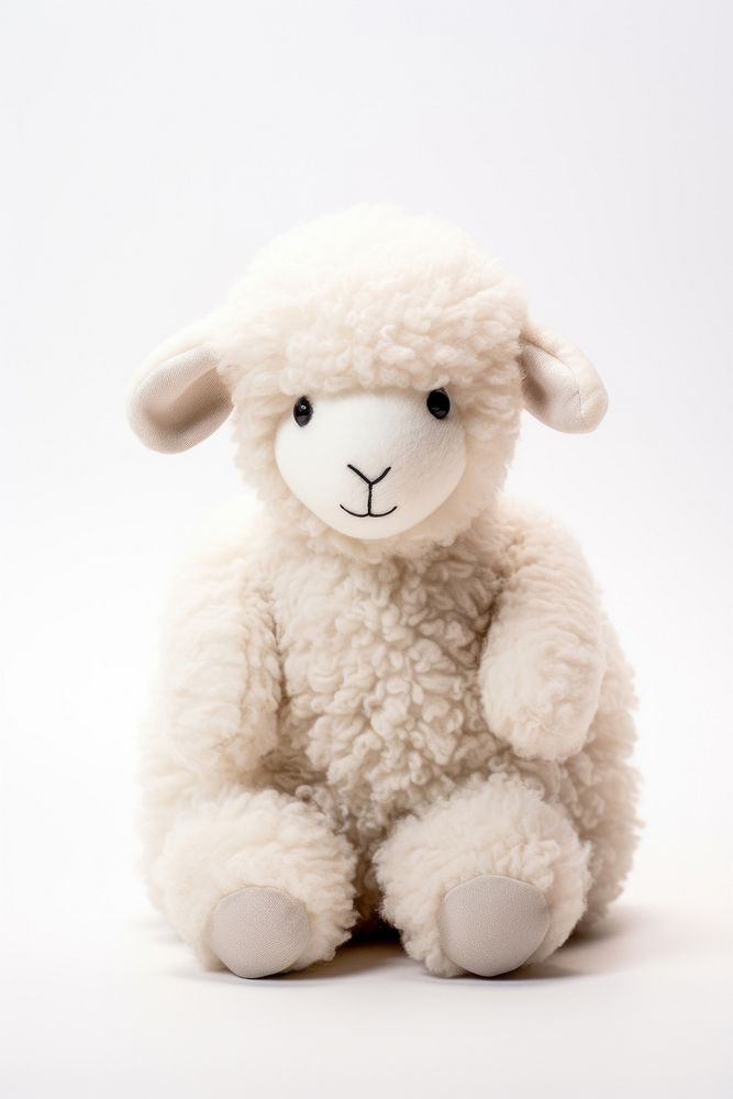 Stuffed doll sheep plush white cute.