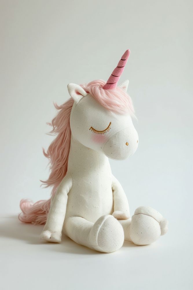 Stuffed doll unicorn plush white cute.
