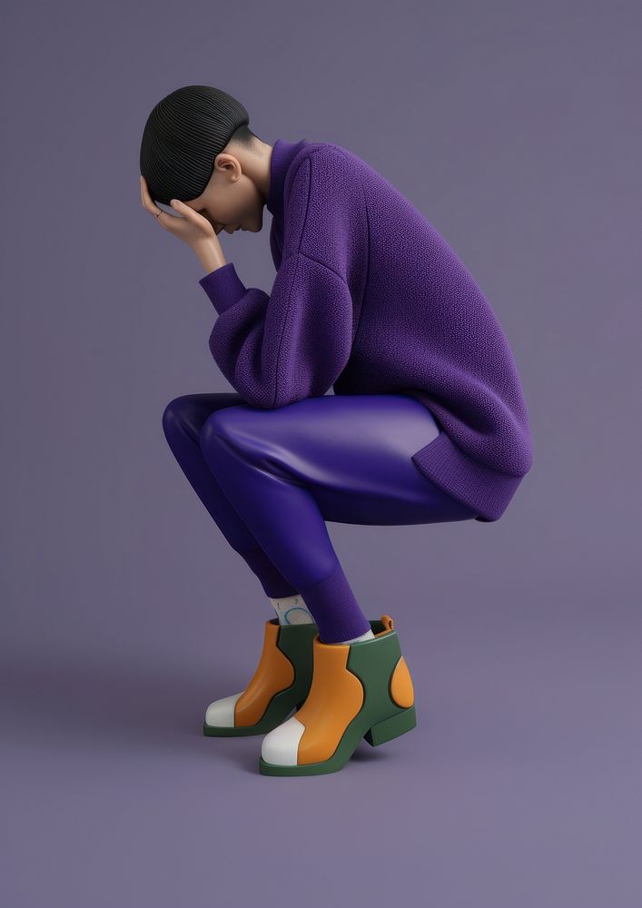 Footwear fashion cartoon purple. AI generated Image by rawpixel.