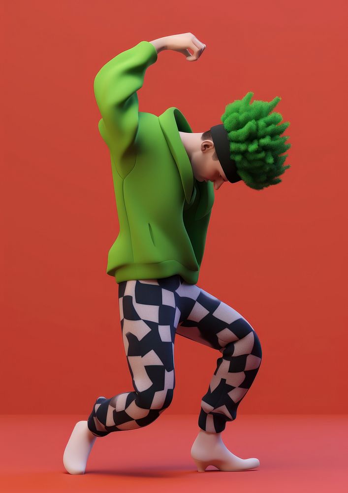 Dancing green red exercising. AI generated Image by rawpixel.
