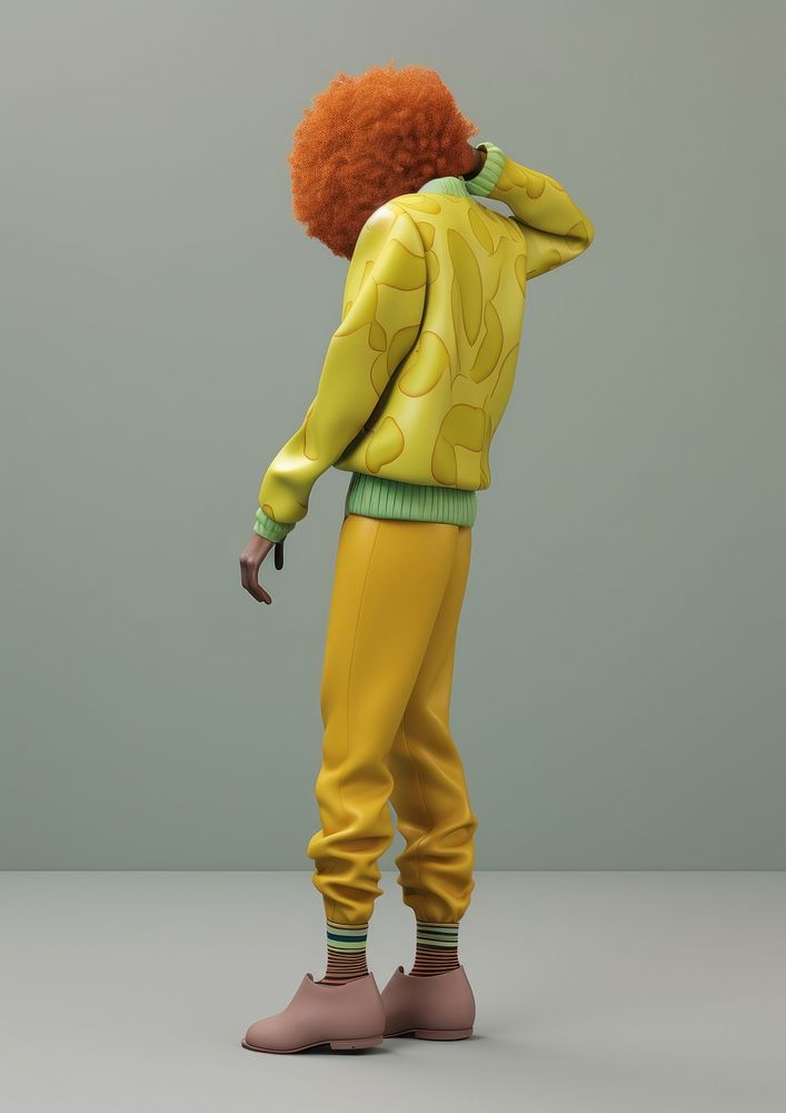 Yellow toy hairstyle outerwear. AI generated Image by rawpixel.