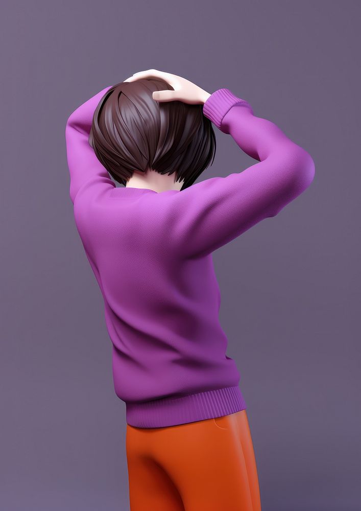 Violet adult exercising sweatshirt. AI generated Image by rawpixel.
