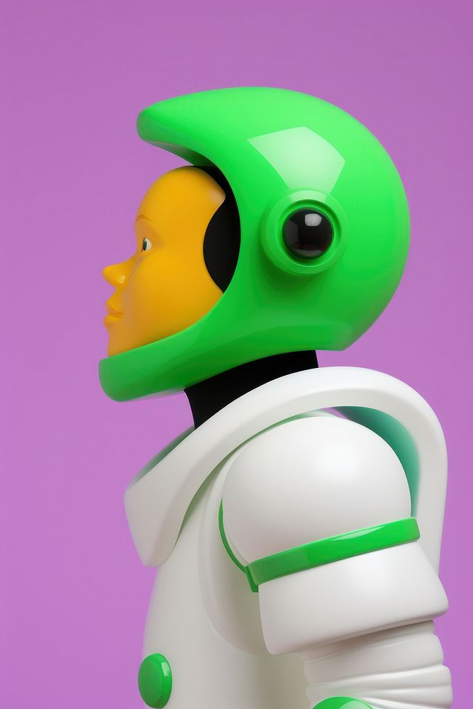 Astronaut cartoon helmet robot. AI generated Image by rawpixel.