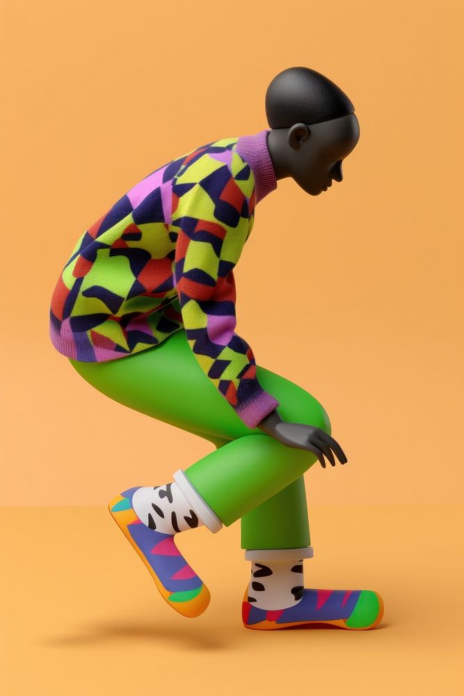 Black man playing skateboard fashion cartoon performer. AI generated Image by rawpixel.