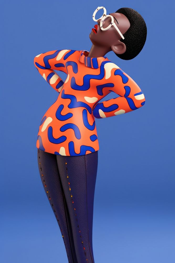 A black person displaying clear signs of anxiety through body language cartoon pattern fashion. AI generated Image by…