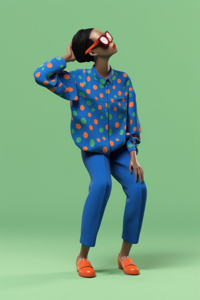 A young black woman displaying clear signs of tried through body language portrait pattern fashion. AI generated Image by…