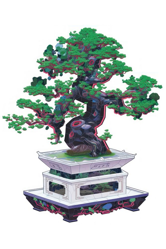  Bonsai tree plant white background. AI generated Image by rawpixel.