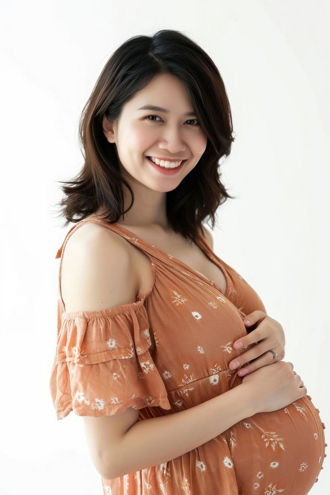 Pregnant asian woman portrait smiling smile.