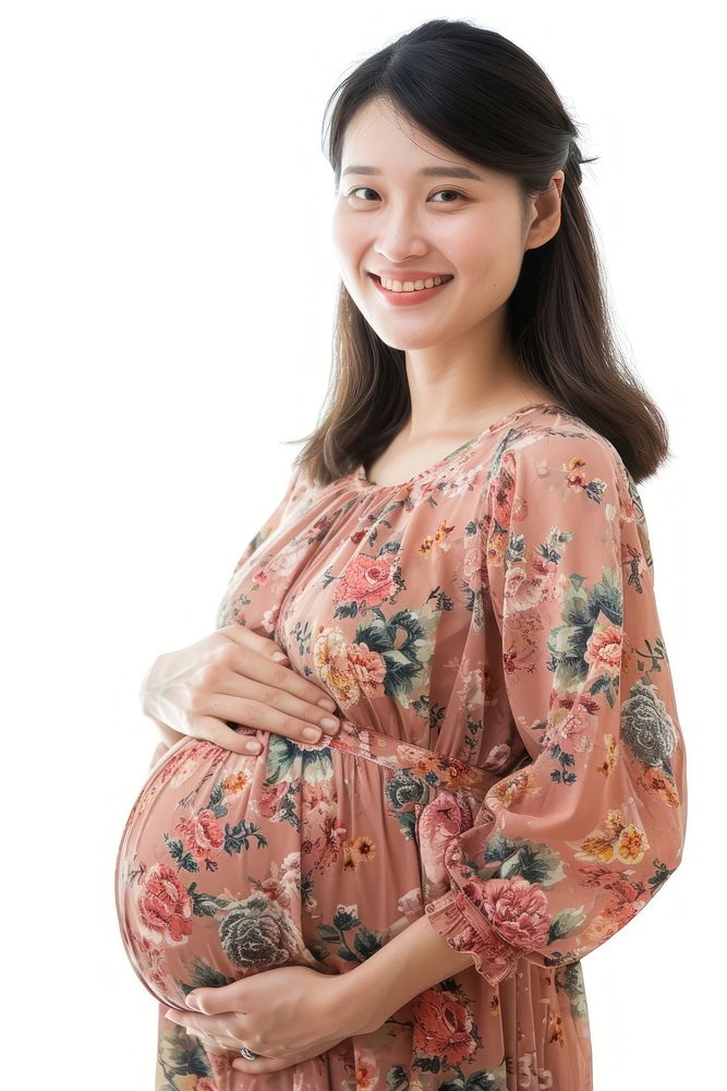 Pregnant asian woman portrait smiling adult.