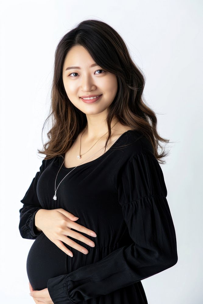 Pregnant asian woman portrait smiling smile.