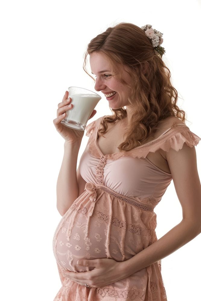 Pregnant british woman portrait drink drinking.