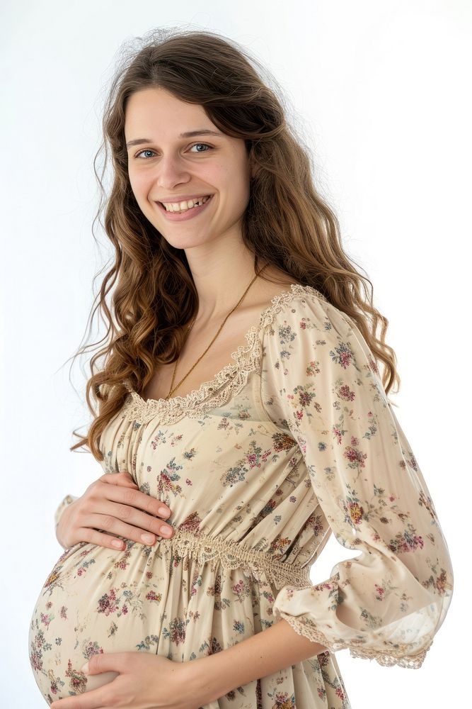 Pregnant british woman portrait smiling adult.