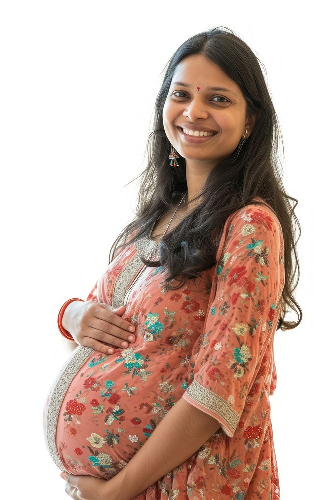 Pregnant indian woman portrait smiling smile.